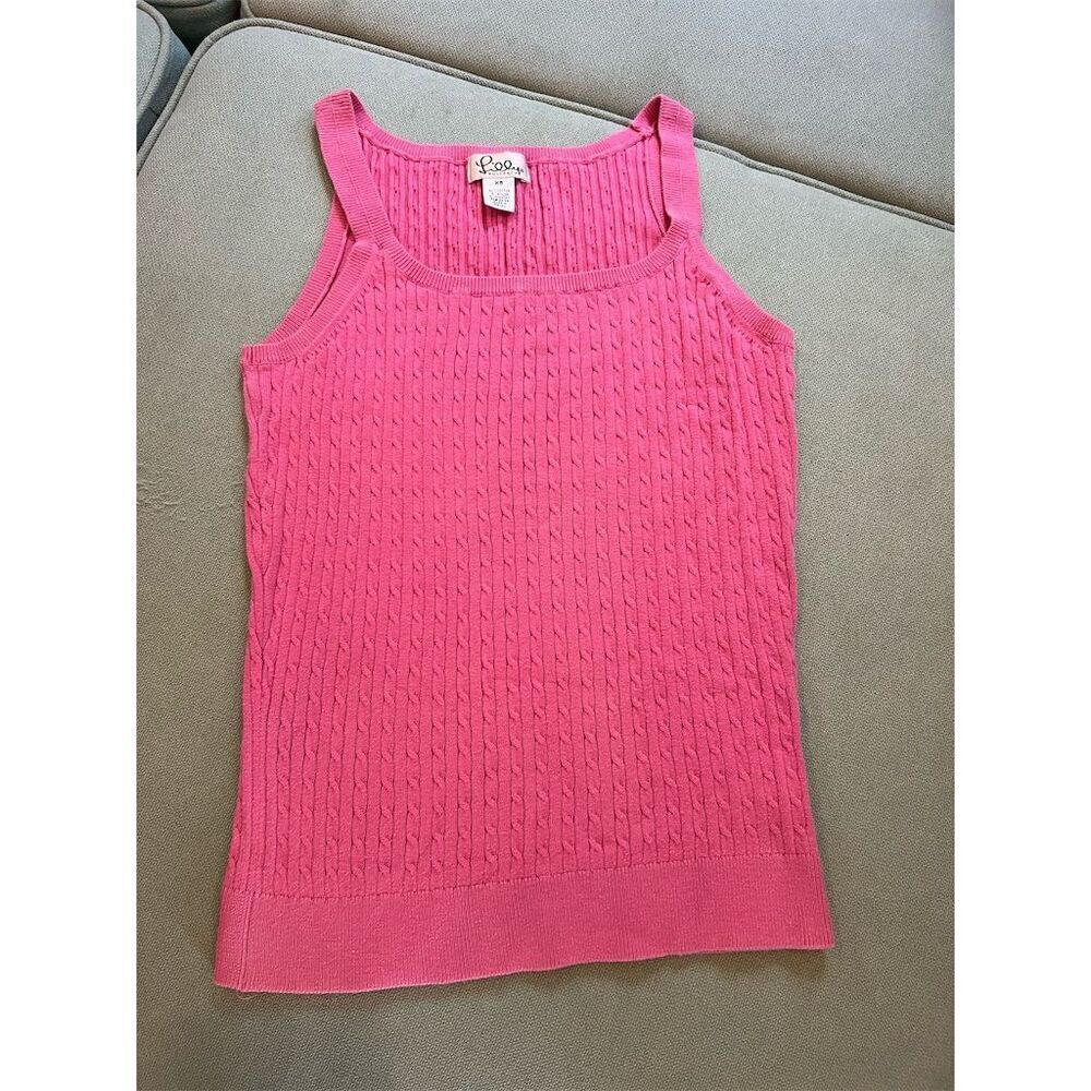 Lilly Pulitzer Women's XS Pink Cable Knit Sleeveless Tank Top